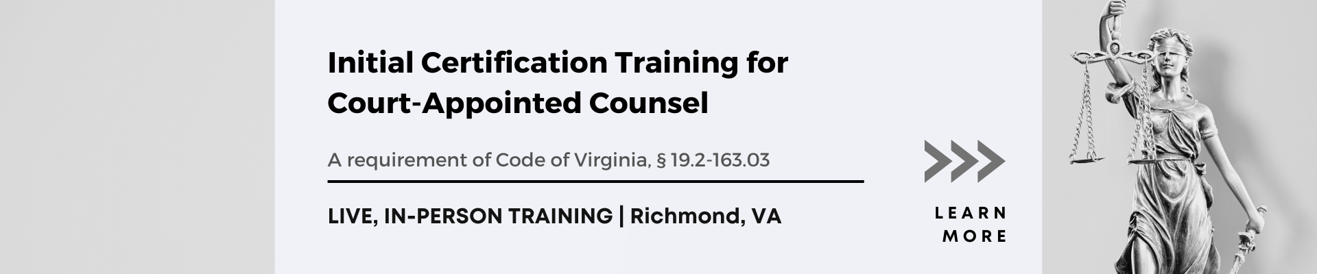 Initial Certification Training for Court-Appointed Counsel